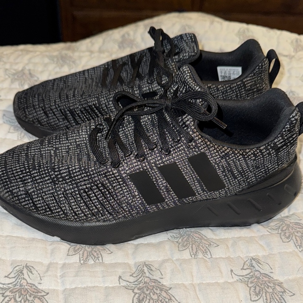 Adidas Youth Black and Gray Sneakers